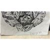 Image 4 : Daphne Odjig 1967 Signed Black and White Print of Elderly Indigenous Figure, 13" x 10"
