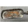 Image 3 : Vintage Silver-Plated Crumb Scoop with Flying Ducks Design and Two Glass Oil Lamps with Chimneys