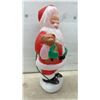 Image 4 : Santa Claus Blow Mold Figure with Teddy Bear & Green Gloves, Lighted, 31" Tall
