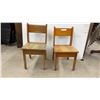Image 5 : Vintage Mid-Century Wooden Child's Table 22 1/2" x 24 1/2" x 16 1/2" With Two Matching Chairs