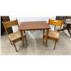 Image 8 : Vintage Mid-Century Wooden Child's Table 22 1/2" x 24 1/2" x 16 1/2" With Two Matching Chairs
