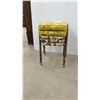 Image 1 : Five Mid-Century Modern Stacking Stools: Three Floral & Two Yellow Patterned