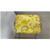 Image 7 : Five Mid-Century Modern Stacking Stools: Three Floral & Two Yellow Patterned