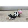 Image 6 : Collection of Ceramic Cow Figurines, Cookie Jar, Creamers, Pig Figurine and More
