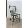 Image 1 : Vintage Grey-Painted Wooden Farmhouse Slat-Back Side Chair