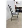 Image 2 : Vintage Grey-Painted Wooden Farmhouse Slat-Back Side Chair
