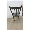 Image 3 : Vintage Grey-Painted Wooden Farmhouse Slat-Back Side Chair