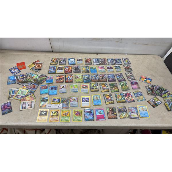 100 (+/-) Pokémon Trading Card Game Lot: V, VMAX, EX, & Trainer Cards, Energy Cards, & More