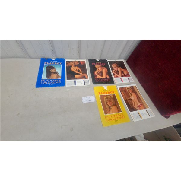 Vintage Playboy Playmate Calendars, 1967, 1968, and 1969, Original 75¢ Editions with Sleeves