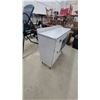 Image 3 : Mid-Century Modern White Cracked Ice Laminate Kitchen Cabinet With Chrome Trim, Circa 1940s-1950s