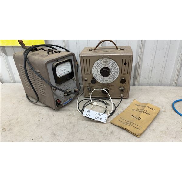 Triplett Model 2432 Signal Generator and Hewlett-Packard AC Vacuum Tube Voltmeter with Manual