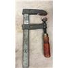 Image 4 : Lot of West German F-Clamps with Cast Iron Jaws and Red Wooden Handles