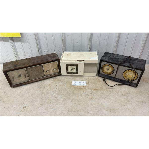 Vintage AM Clock Radios: Philco Full Feature, GE C408, and Silvertone 5006, 1950s-1960s