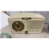 Image 2 : Three Vintage Radios: Marconi Clock Radio Model 322, Red Bakelite General Electric and More