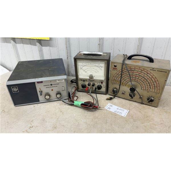 General Electric Monitor Receiver, Stark VMK-4 VTVM, & Signal Generator