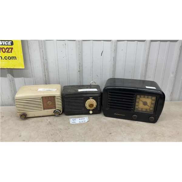 Vintage 1946-47 Philco 57 Transitone, 1952-53 General Electric, and Admiral Tube Radios