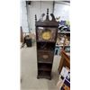 Image 1 : Antique Westclox Floor-Standing Radio-Clock Console With Tube Radio and Shelving, Circa 1930s 70 "