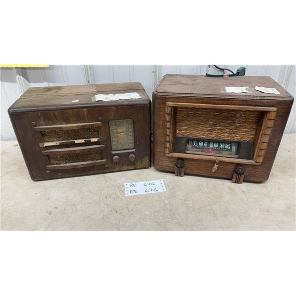 1941/42 Marconi Model 213 Wood Tube Radio, Converted to Electric, and RCA Victor Tube Radio