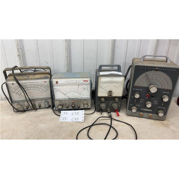 RCA VoltOhmyst WV-98A, RCA Senior VoltOhmyst WV-68C, Heathkit V-7A VTVM and Heathkit IG-102