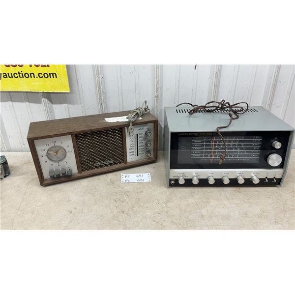 RCA Victor AM Clock Radio and Lafayette HA-800 Communications Receiver