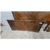 Image 2 : Vintage Art Deco Wooden Bed Frame with Chevron Veneer Headboard, Footboard, and Side Rails