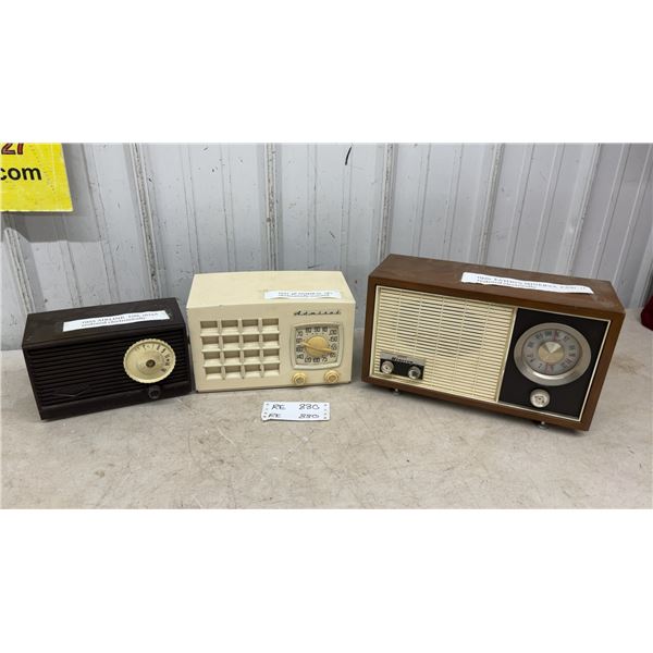 Lot of 3 Vintage Tube Radios: 1955 Airline GSL-1615A, 1947-48 Admiral 5R1, 1970 Eaton's Minerva