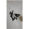Image 3 : Antique Two-Tone Stoneware Crock with Bail Handle and Cast Iron Griffin Wall Sconce