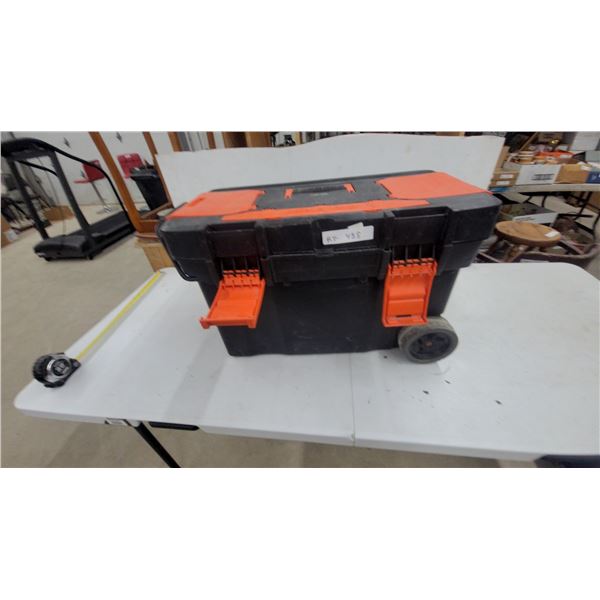 Stanley 24" Mobile Tool Box with Wheels, Retractable Handle, and Removable Interior Tray