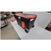 Image 2 : Stanley 24" Mobile Tool Box with Wheels, Retractable Handle, and Removable Interior Tray
