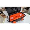 Image 4 : Stanley 24" Mobile Tool Box with Wheels, Retractable Handle, and Removable Interior Tray