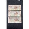 Image 2 : Three 1986 Bank of Canada Two Dollar Bills, Queen Elizabeth II, Very Nice Condition