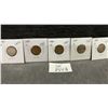 Image 1 : 5 Canadian Small Pennies: 1932, 1933, 1934, 1935, 1936