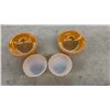 Image 6 : 28 Pieces FireKing Peach Lusterware, Teacups, Saucers, Sugar Bowl, Creamer, Bowls & More
