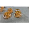 Image 7 : 28 Pieces FireKing Peach Lusterware, Teacups, Saucers, Sugar Bowl, Creamer, Bowls & More