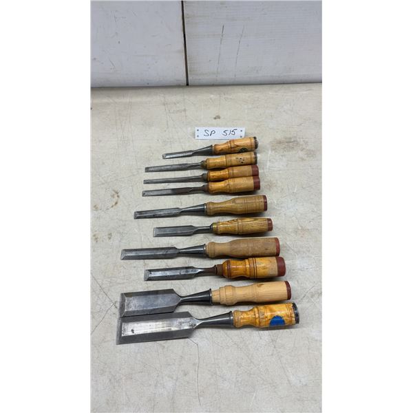 10 Vintage Erik Anton Berg Sweden Carving Lathe Chisels