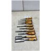 Image 1 : 10 Vintage Erik Anton Berg Sweden Carving Lathe Chisels