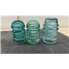 Image 5 : Vintage Glass Insulators: 3 BTC Montreal, Grand Trunk Pacific Railway, and One Green
