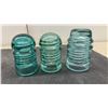 Image 6 : Vintage Glass Insulators: 3 BTC Montreal, Grand Trunk Pacific Railway, and One Green