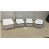 Image 1 : Set of Four Vintage White Enamel Kitchen Storage Containers with Lids, Largest 5" x 14" x 9"
