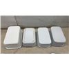 Image 2 : Set of Four Vintage White Enamel Kitchen Storage Containers with Lids, Largest 5" x 14" x 9"
