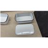 Image 6 : Set of Four Vintage White Enamel Kitchen Storage Containers with Lids, Largest 5" x 14" x 9"