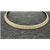 Image 3 : Tri-Color Sterling Silver 925 Necklace and Bracelet Set by TOB with Woven Diamond Pattern