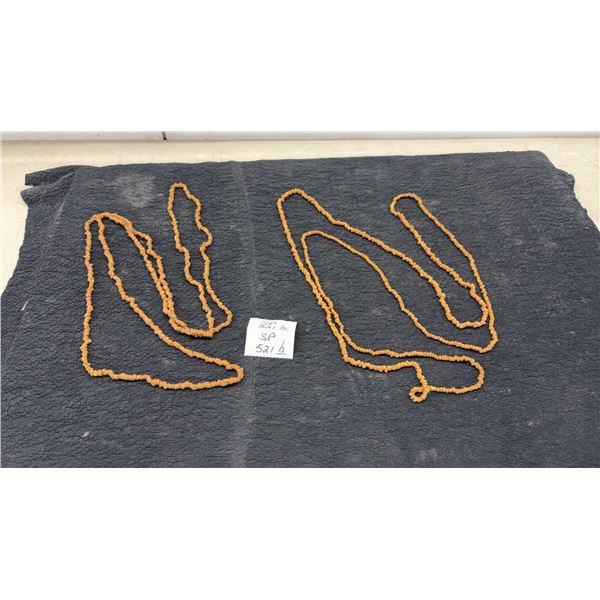 Two Strands of African MYRRH Beads, 32 & 34" Long