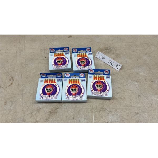 5 Packages NHL Goalie Playing Cards, Bicycle Collection, 1998-1999, 52 Action Photos