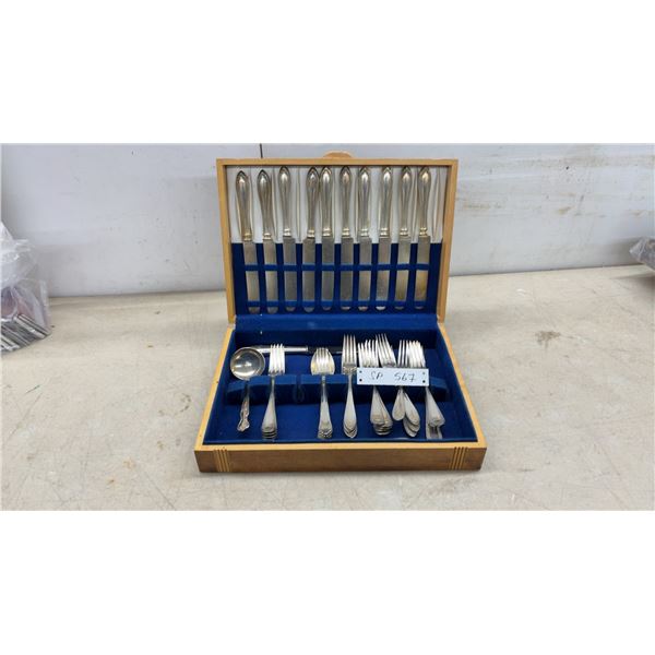Assorted Silverplated Flatware : Wirths M 90-30 Silver-Plated in Chest with Blue Velvet Interior