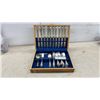 Image 1 : Assorted Silverplated Flatware : Wirths M 90-30 Silver-Plated in Chest with Blue Velvet Interior