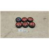 Image 1 : Team Canada Commemorative Hockey Pucks and Hockey Hall of Fame Puck, Set of 6