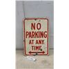Image 1 : No Parking At Any Time" Metal Sign with Arrows, 18" x 12"