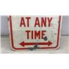 Image 4 : No Parking At Any Time" Metal Sign with Arrows, 18" x 12"