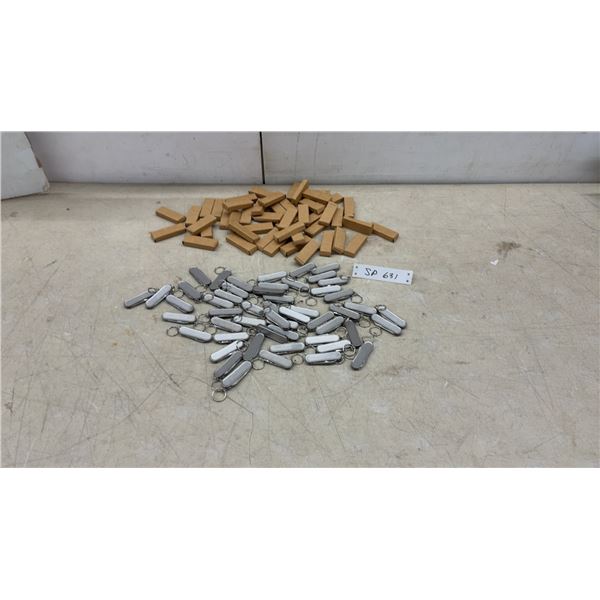100 New Stainless Steel Multi-Tool Pocket Knife Keychains